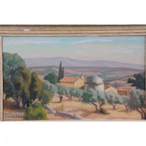 FERNAND TROCHAIN Jean 1879-1969,« Paysage en Provence »,Herbette FR 2010-09-26