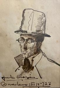 FERNANDEZ DE VILLASANTE Julio Moisés 1890-1968,Personaje con sombrero,1923,Lamas Bolaño 2022-01-17