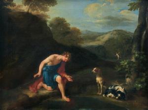 FERNANDI IMPERIALI Francesco 1679-1740,Narcissus at the source,Uppsala Auction SE 2023-12-12