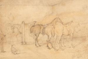 FERNELEY Claude Lorraine 1822-1891,The Stables of William Pleydell-Bou,Simon Chorley Art & Antiques 2023-07-25
