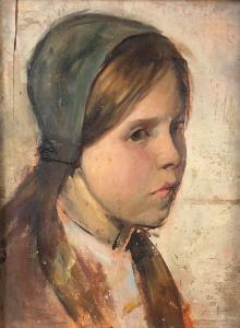FERON William 1858-1894,Portrait de jeune fille,Saint Germain en Laye encheres-F. Laurent 2022-02-26