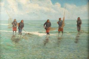 FERRÉ Georges 1853-1924,French Nuns Fishing with Lave Nets,Simon Chorley Art & Antiques 2021-03-23