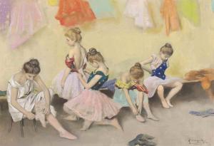 FERRAGUTI Arnaldo 1862-1925,Dancers in the dressing room,1895,Christie's GB 2016-07-12