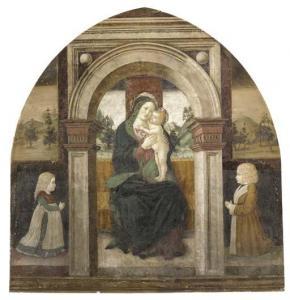 FERRAMOLA Floriano,The Madonna and Child Enthroned, with two youthful,Christie's 2002-04-19