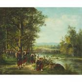 FERRAND J,FRENCH FOREIGN LEGION SOLDIERS FIRING ACROSS THE RIVER,Waddington's CA 2023-08-24