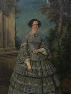 FERRAND Jules Georges,Portrait madame Edouard Valentin de la Tour,1858,Art Valorem 2019-11-22