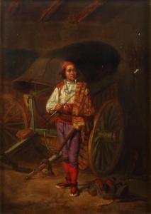 FERRANDIZ Y BADENESE Bernardo 1835-1885,A man standing before a carriage,1869,Bonhams GB 2014-03-19