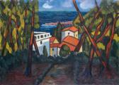 FERRANDO Augustin 1880-1957,VILLAGE EN BORD DE MER,Pillon FR 2011-06-26