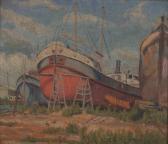 FERRANDO ERNESTO ROMULO 1900-1900,BARCOS EN EL ASTILLERO,Bullrich Gaona Wernicke AR 2009-12-16