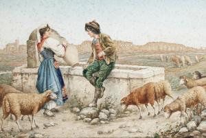 FERRANTI Carlo 1840-1908,Flirting by the well,Bonhams GB 2012-08-08