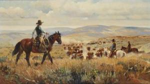 FERRARA JOE 1932-2004,Cattle Drive,1987,John Moran Auctioneers US 2020-09-29