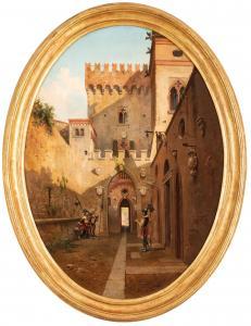 FERRARI Giovanni Battista 1829-1906,Castello feudale sul colle di Bresci,1888,Wannenes Art Auctions 2023-05-18