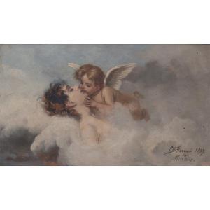 FERRARI Giuseppe 1840-1905,Cupidon embrassant Venus,1897,Piasa FR 2023-03-01