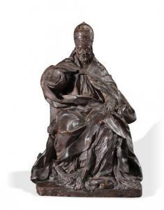 FERRATA Ercole 1610-1686,Statue assise du pape Clément X Altiéri,Aguttes FR 2018-12-18