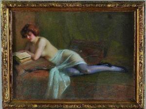 FERRAULT Henry 1900-1900,«Femme à la lecture»,1912,Salles de ventes Pillet FR 2010-07-04