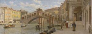 FERRAZZI Luigi,Venedig: Der Canale Grande mit der Rialto Brücke,1895,Galerie Bassenge 2023-06-08