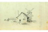 FERRIER Adriana 1865,French farmhouse with windmill,Twents Veilinghuis NL 2015-07-03