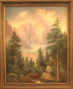 FERRIS SMITH May Electa,Mountain landscape with pine trees,Alderfer Auction & Appraisal 2006-03-08