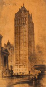 FERRISS Hugh 1889-1962,Architectural Drawing for 24 West 40th Street, New,Skinner US 2018-11-29