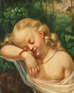 FERTBAUER Leopold 1802-1875,A sleeping girl with a coral bracelet,Palais Dorotheum AT 2024-02-21