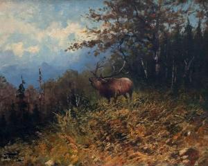 FERY John 1859-1934,Bugling Elk,Jackson Hole US 2022-09-17