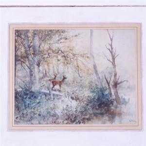 FERY John 1859-1934,Deer in a wooded landscape,Ripley Auctions US 2016-03-12