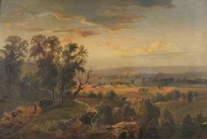 FETTERS William W,PANORAMIC LANDSCAPE ALONG THE MISSISSIPPI,1884,Sloans & Kenyon 2006-11-12