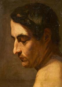 FEUERBACH Anselm 1829-1880,Portrait of a Young Man Profiled to the Left,1845,Van Ham DE 2023-11-17