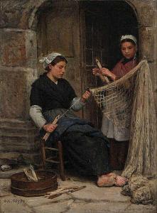 feyen Eugène 1826-1895,Cancal fisherwomen at work,Bernaerts BE 2017-03-20