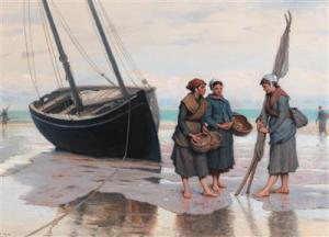 feyen Eugène 1826-1895,Oyster Gatherers on the Beach at Cancale,Palais Dorotheum AT 2017-03-08