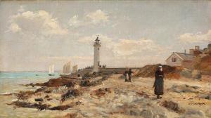 FEYEN Jacques Eugene 1815-1908,Coastal view with a lighthouse,Bruun Rasmussen DK 2019-04-01