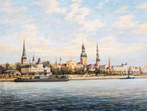 FEYLER Rudolf 1870,View of Riga,Auktionshaus Dr. Fischer DE 2017-04-05