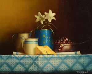 FFRENCH LE ROY David 1971,Still Life with Lillies and Stilton,2014,Morgan O'Driscoll IE 2014-02-10