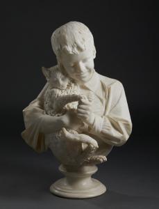Fiaschi Emilio 1858-1941,Busto di fanciullo con gatto,Capitolium Art Casa d'Aste IT 2023-12-13