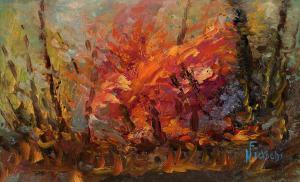 FIASCHI NELLO 1899-1982,Incendio nel bosco,Saletta d'arte Viviani IT 2024-03-12