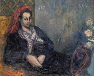 FIAUX Lelo 1909-1964,Femme dans un intérieur,1943-44,Dogny Auction CH 2019-10-01