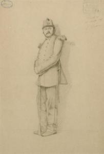 fichon e 1800,Study of a standing soldier; and a companion drawing,1889,Christie's GB 2007-12-13