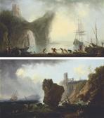 FIDANZA Francesco 1747-1819,A coastal landscape with a natural arch and fisher,Christie's 2010-07-07