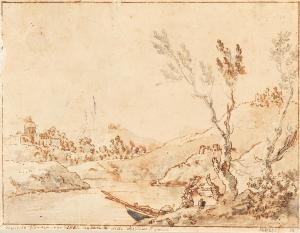 FIDANZA Gregorio 1759-1823,A river landscape with fishermen,Palais Dorotheum AT 2021-04-22
