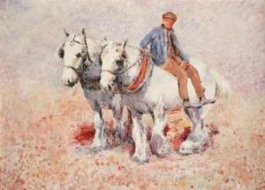 FIDLER Harry 1856-1935,A farmer and his two draught horses,Woolley & Wallis GB 2022-05-31