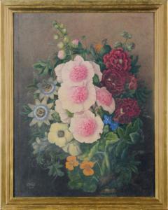 FIELD C.W,Blooming hollyhocks,1836,Christie's GB 2009-10-01