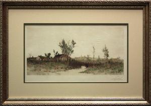 FIELD E.R,Landcape with Houses,Clars Auction Gallery US 2009-08-08