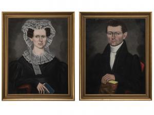 FIELD Erastus Salisbury 1805-1900,Husband and Wife with Books,c. 1830,Hindman US 2023-11-03