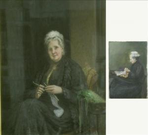 FIELD Freke 1800-1900,Portrait of a lady knitting,Gorringes GB 2007-04-24