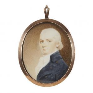 FIELD Robert 1769-1819,Portrait miniature of a Philadelphia gentleman,1797,Freeman US 2018-11-14
