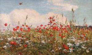 FIELD Walter 1837-1901,Poppies on the edge of a corn field,1878,Woolley & Wallis GB 2019-03-06