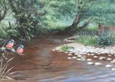 FIELDEN Joan 1900-1900,Kingfishers beside a river,Halls GB 2018-12-12