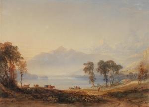 FIELDING Anthony Van dyke Copley,Cattle on the shore of Loch Lomond,1851,Bonhams 2024-03-13