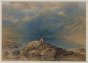 FIELDING Theodore Henry A 1781-1851,an angler at a mountain pool,1839,Mallams GB 2021-11-22
