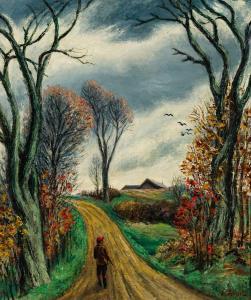 FIENE Ernest 1894-1965,Autumn Road,1943,Barridoff Auctions US 2024-04-13